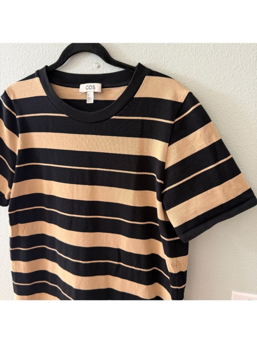 COS Black and Beige Striped Midi Dress - Picture 3 of 7
